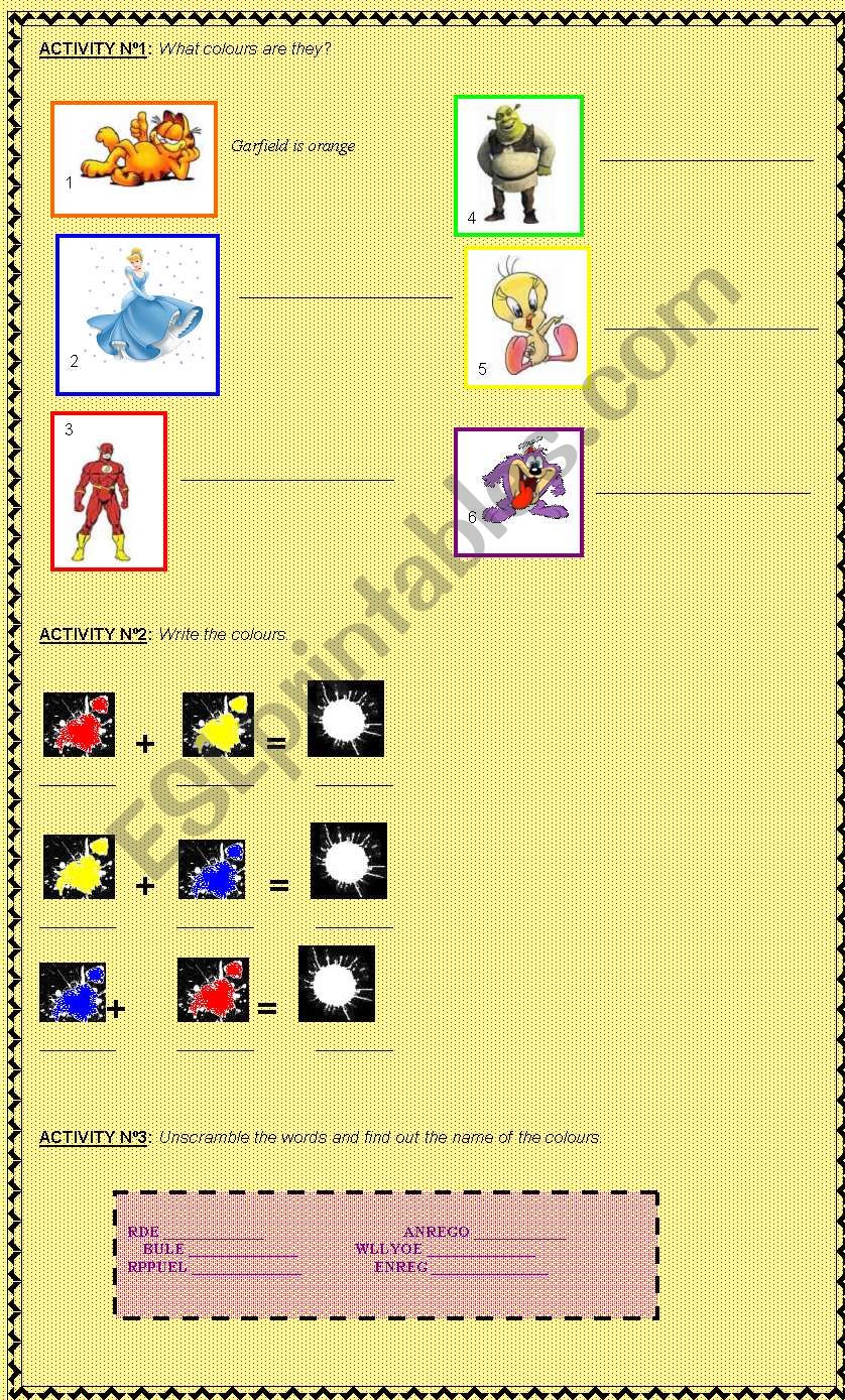 Lets learn the colours!! worksheet