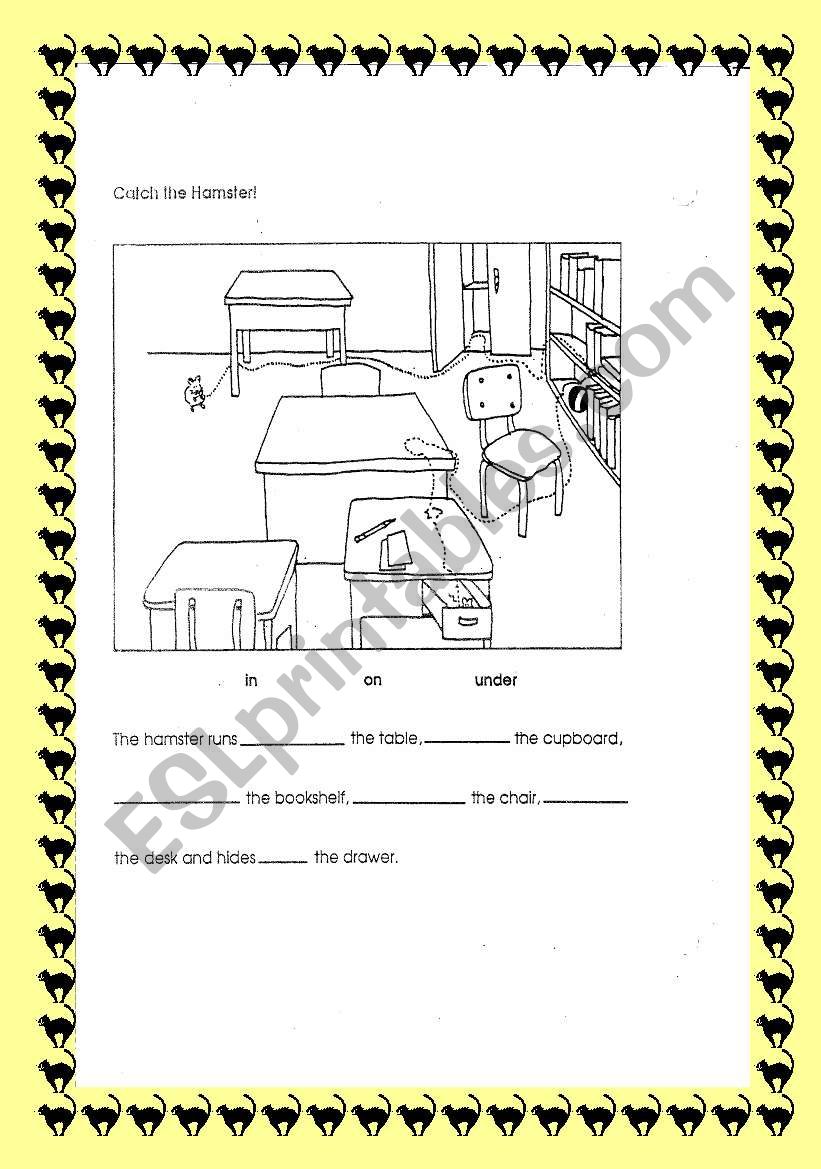 Catch the hamster worksheet