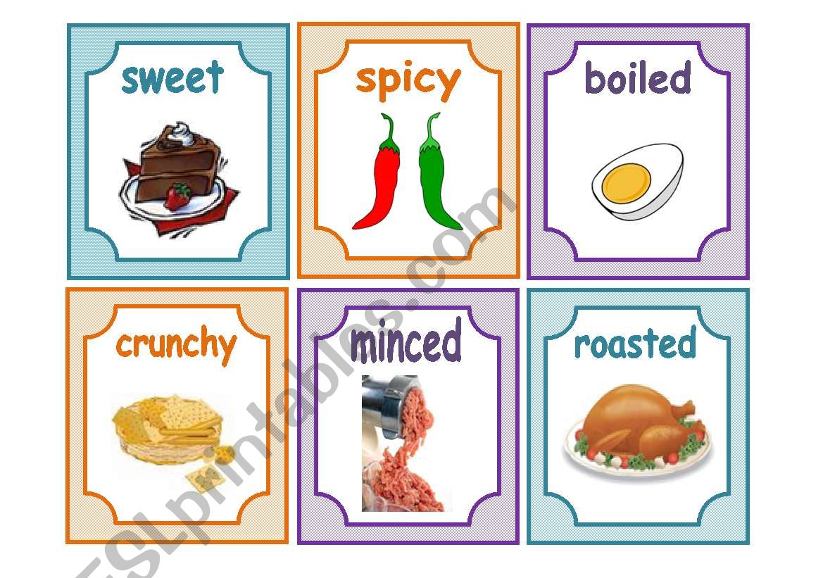 Adjectives to Describe Food (1/3) - Flashcards