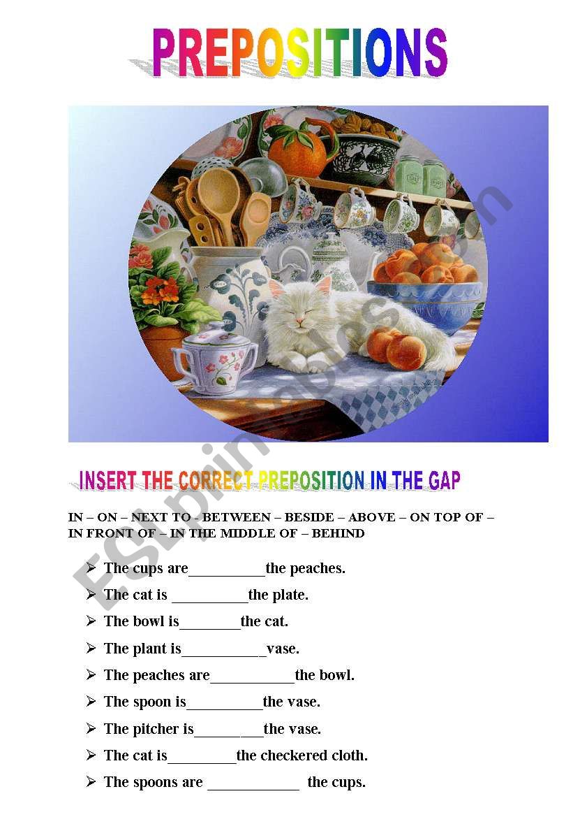 PREPOSITIONS worksheet