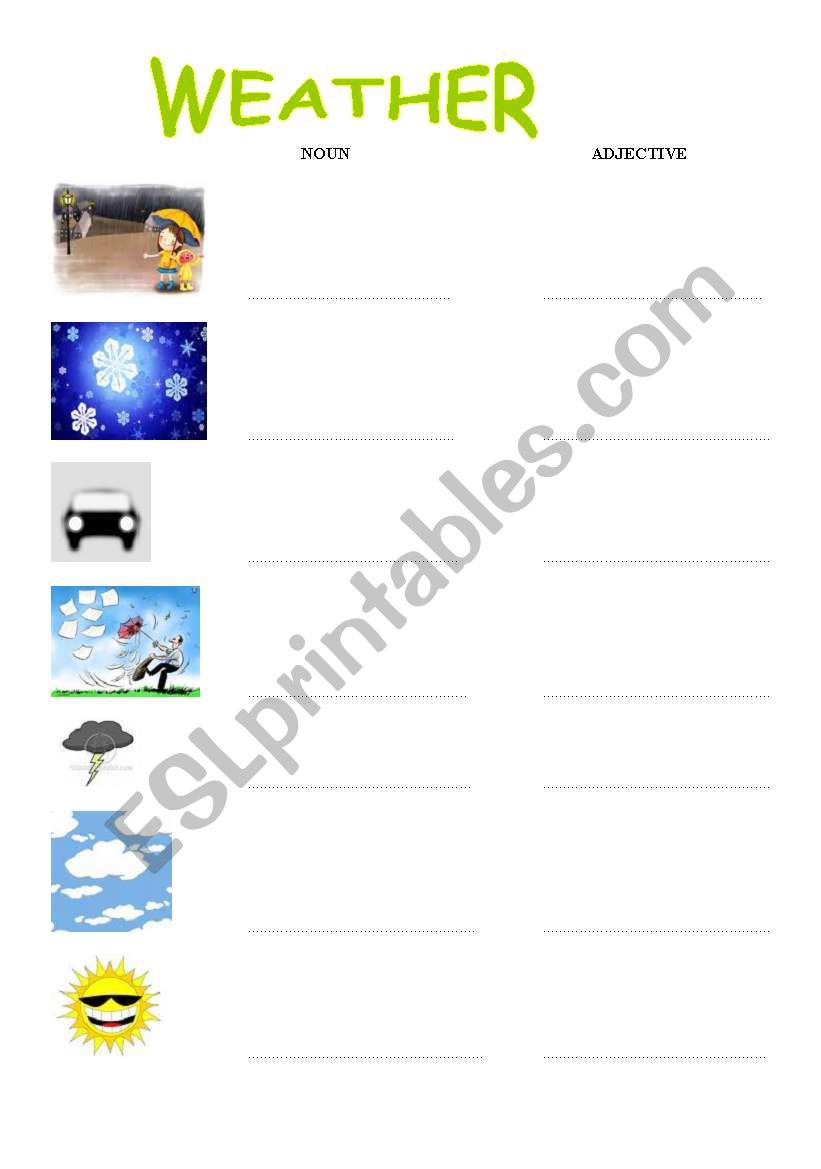 Weather worksheet