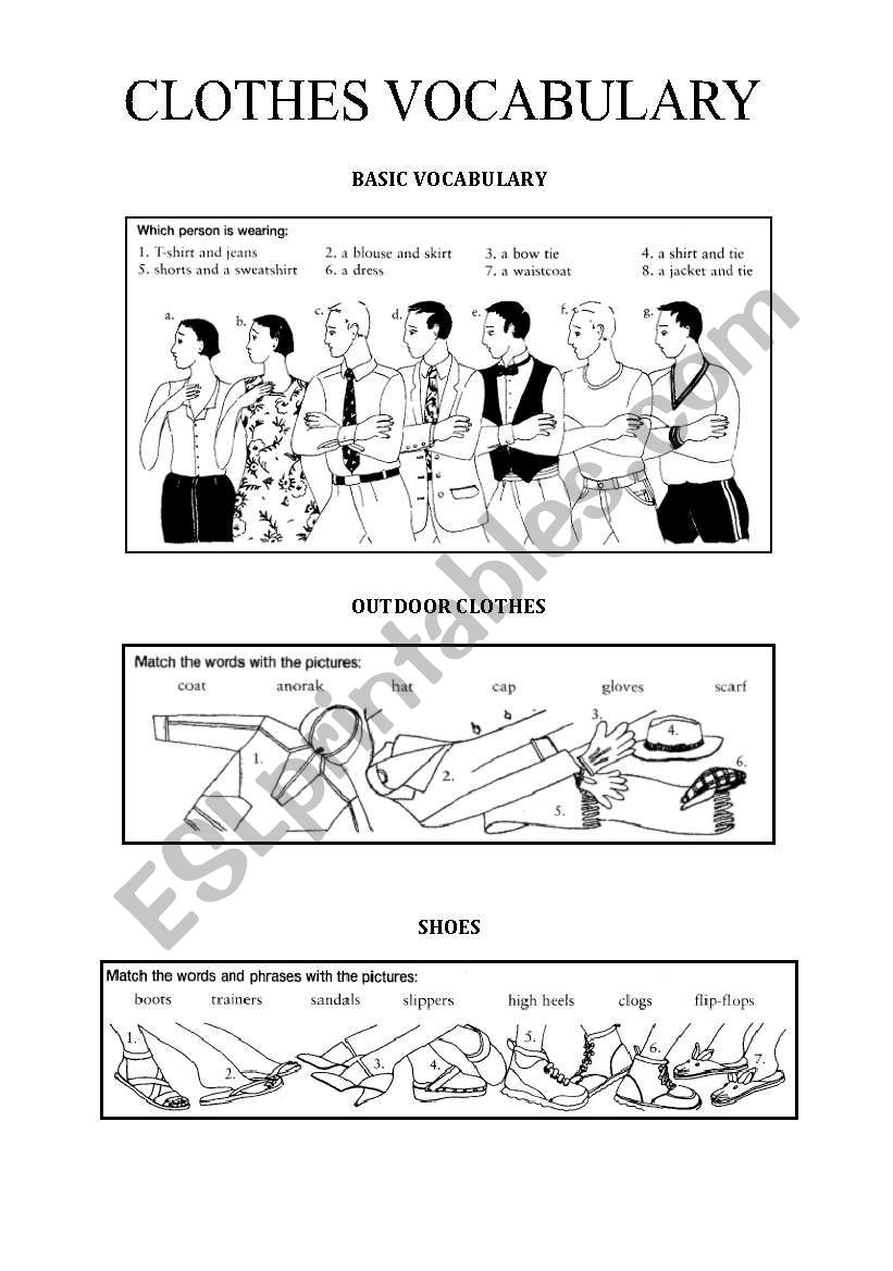 CLOTHES worksheet