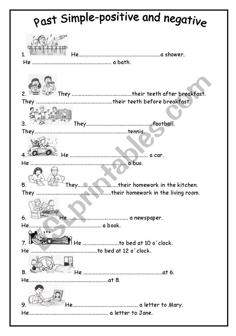 Past simple worksheet