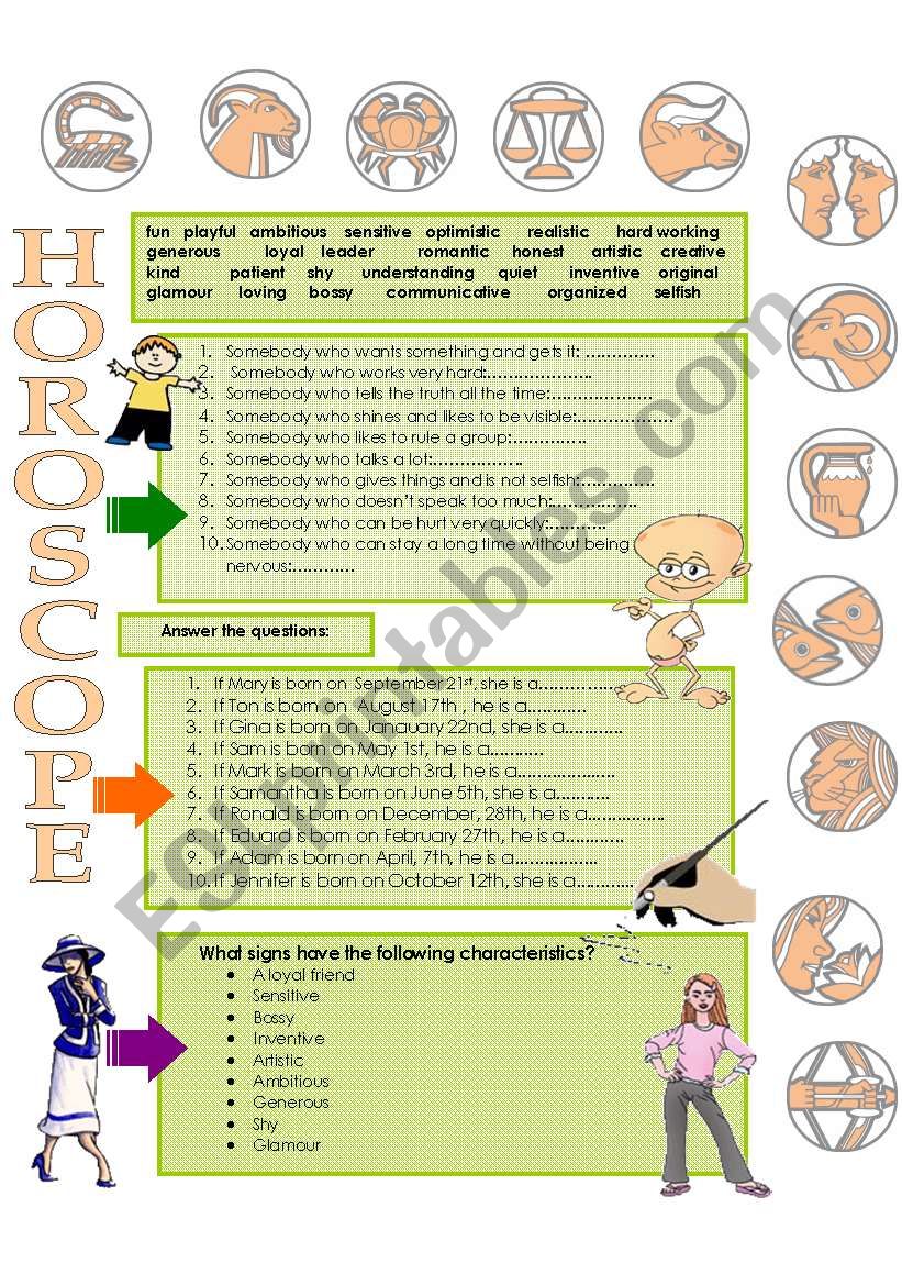 DESCRIBING PEOPLE worksheet