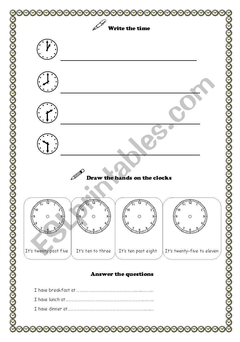 What time is it? worksheet