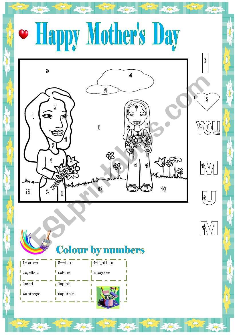 HAPPY MOTHERS DAY worksheet