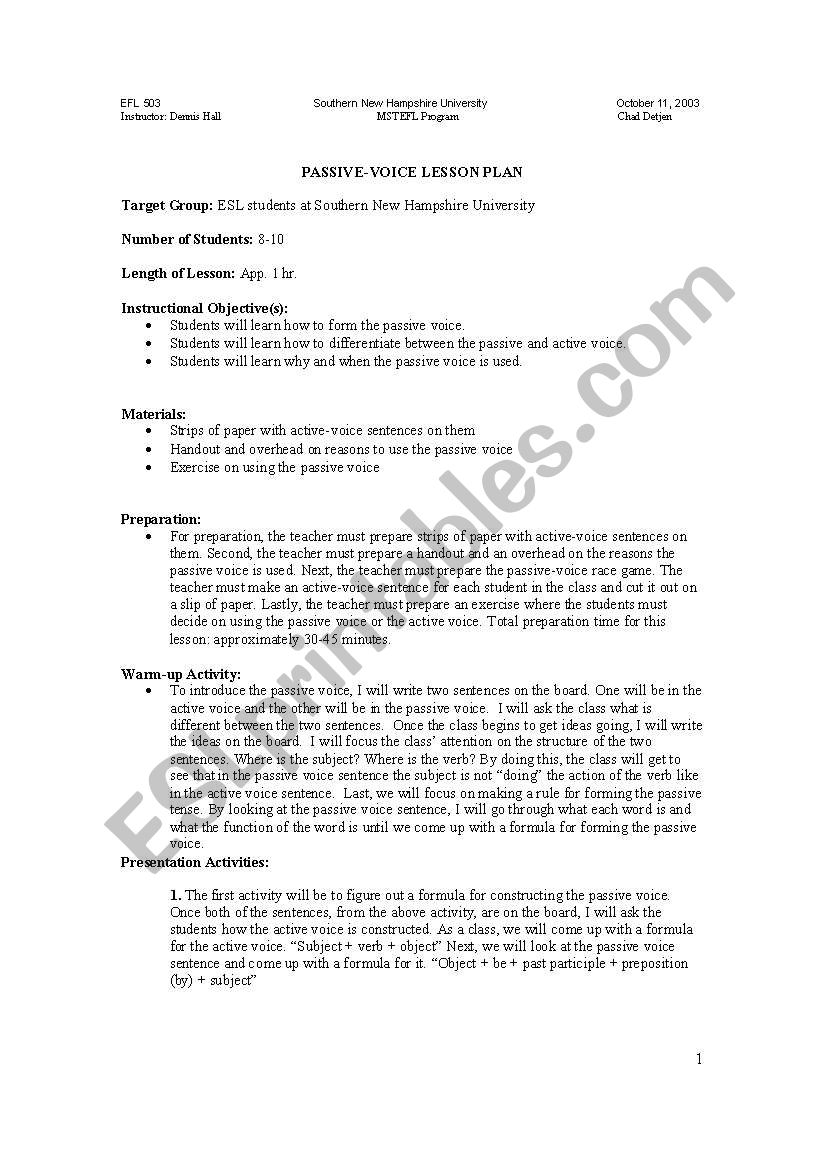 lesson plan worksheet