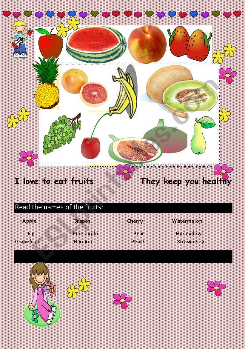 Fruits  worksheet