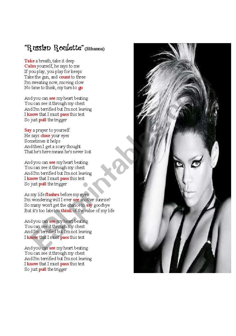 Rihanna 'Russian Roulette' Sheet Music, Chords & Lyrics