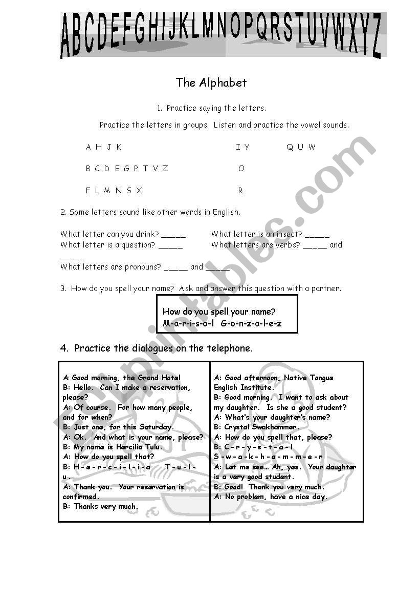 The Alphabet worksheet