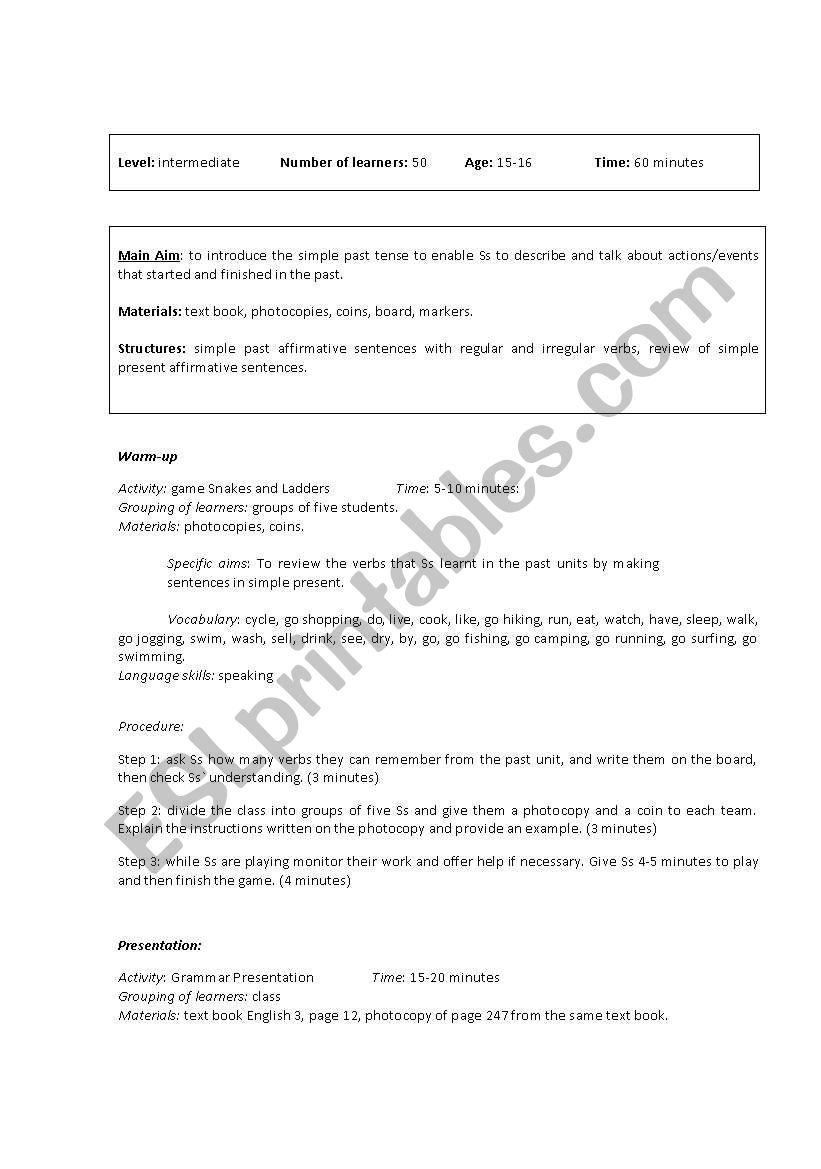 LESSONPLANNING worksheet