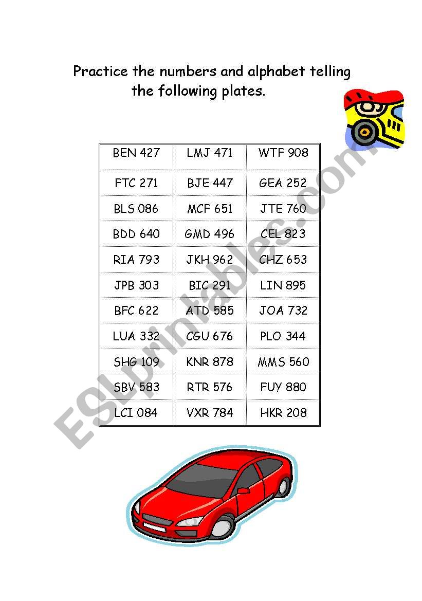 plates worksheet