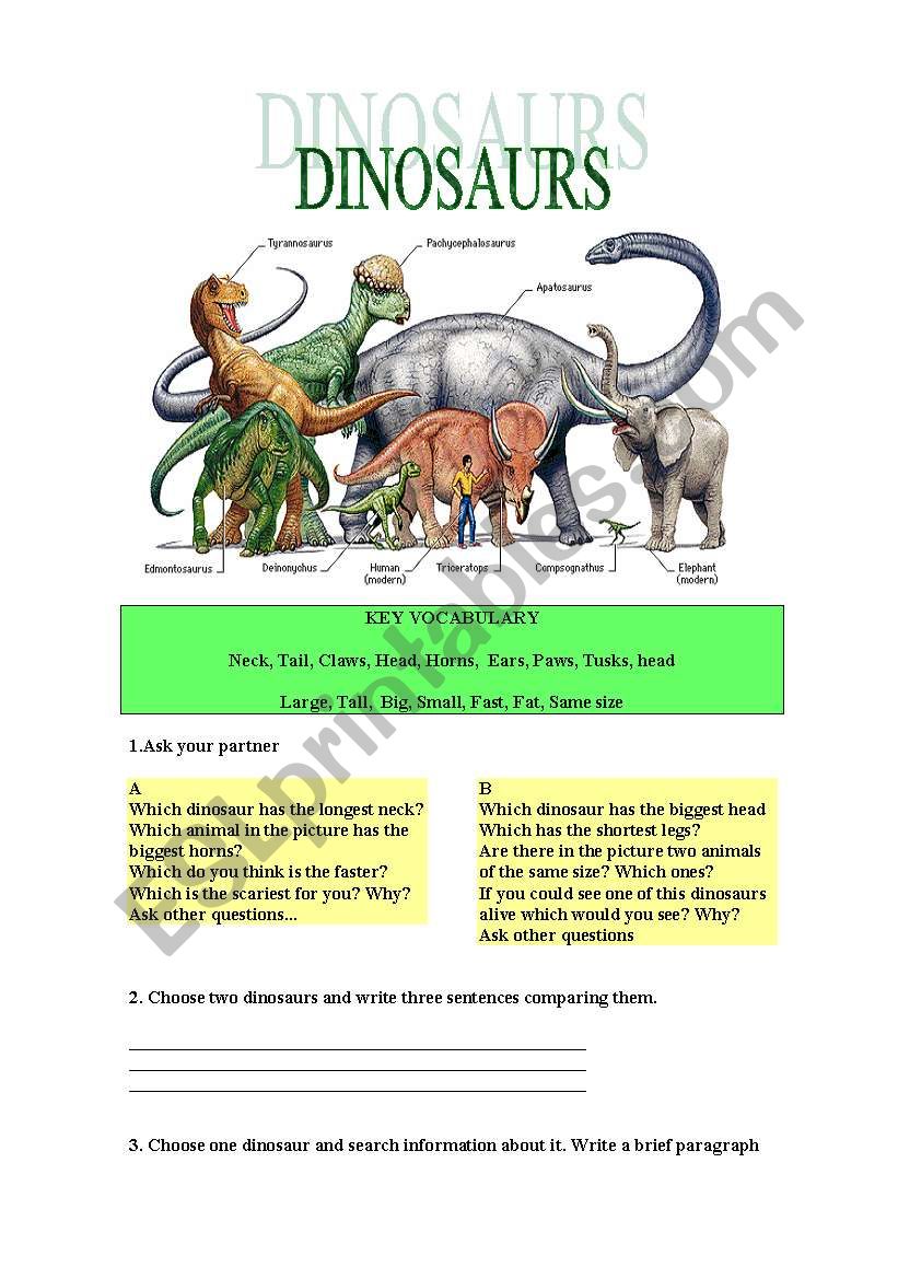 DINOSAURS worksheet