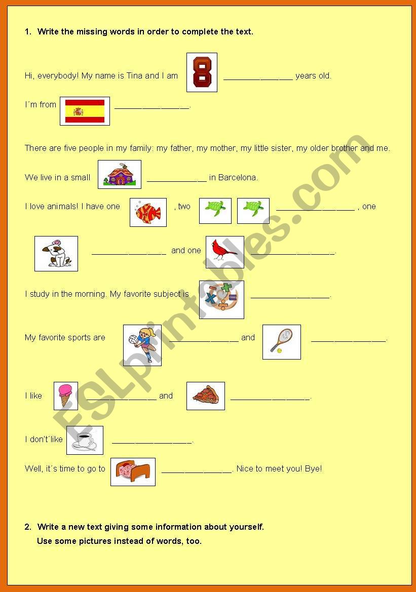 Fill in the blanks worksheet