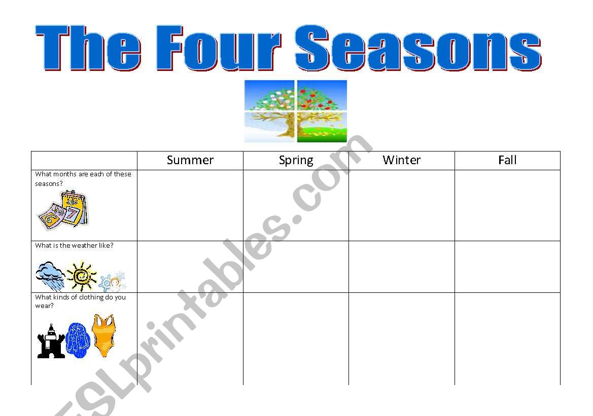 The Four Seasons worksheet