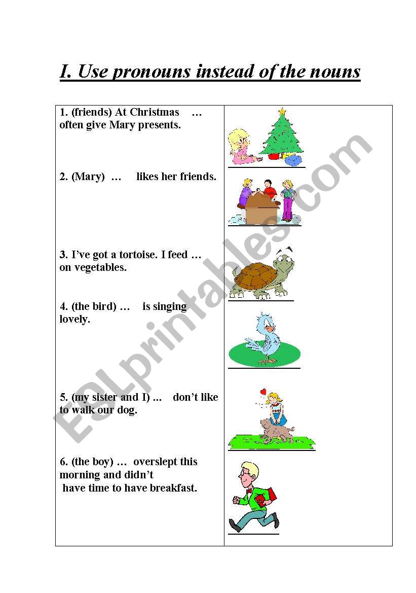 pronouns worksheet