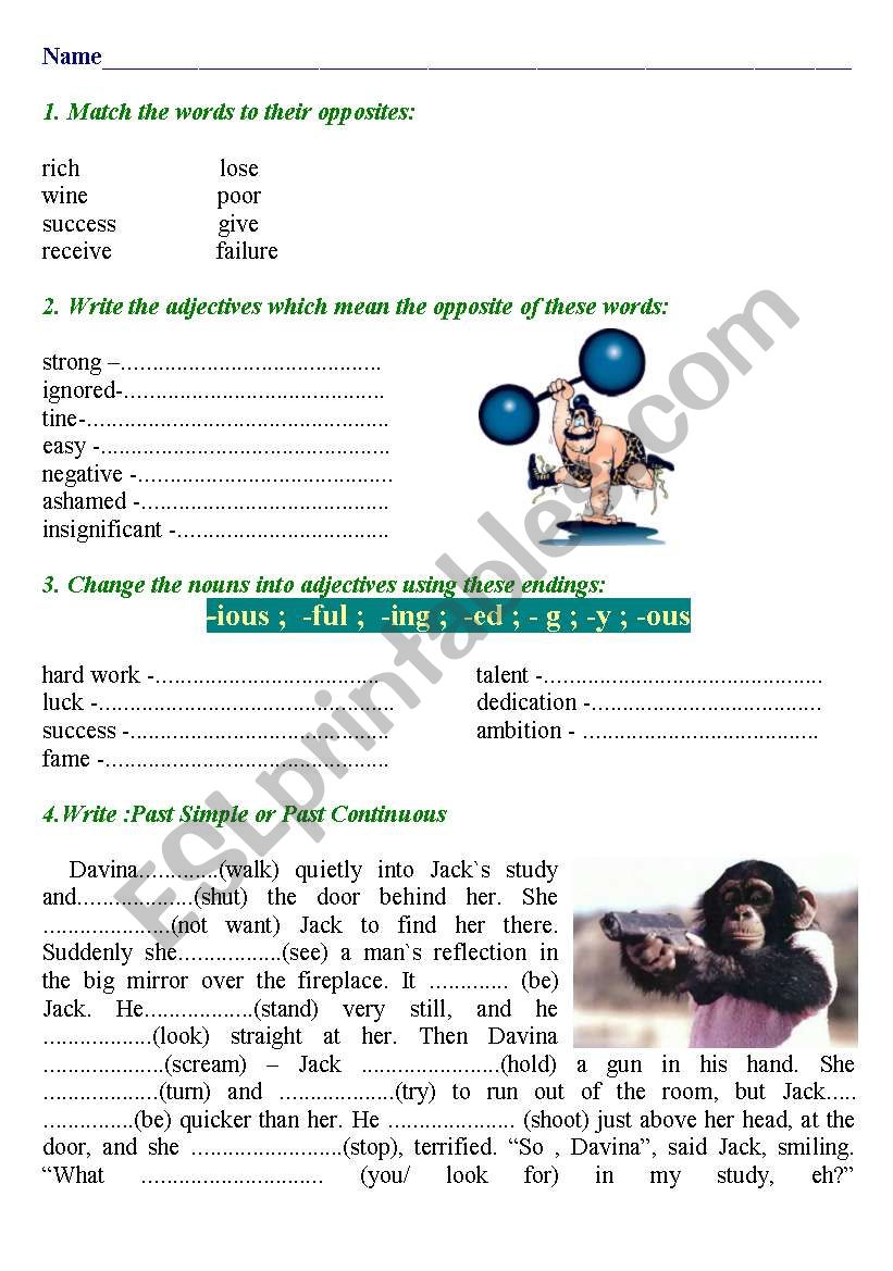 Past Simple & Past Continuous worksheet