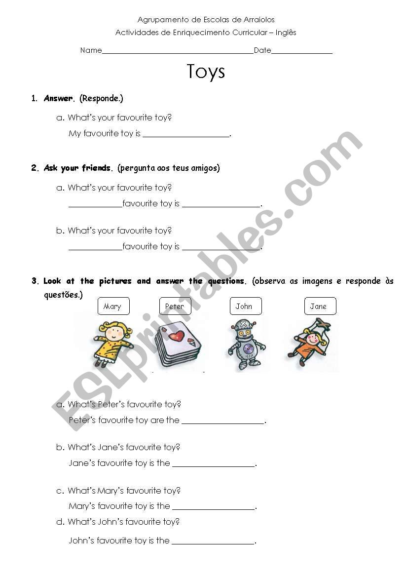 toys worksheet