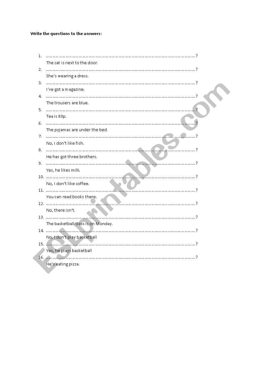 Grammar revision worksheet