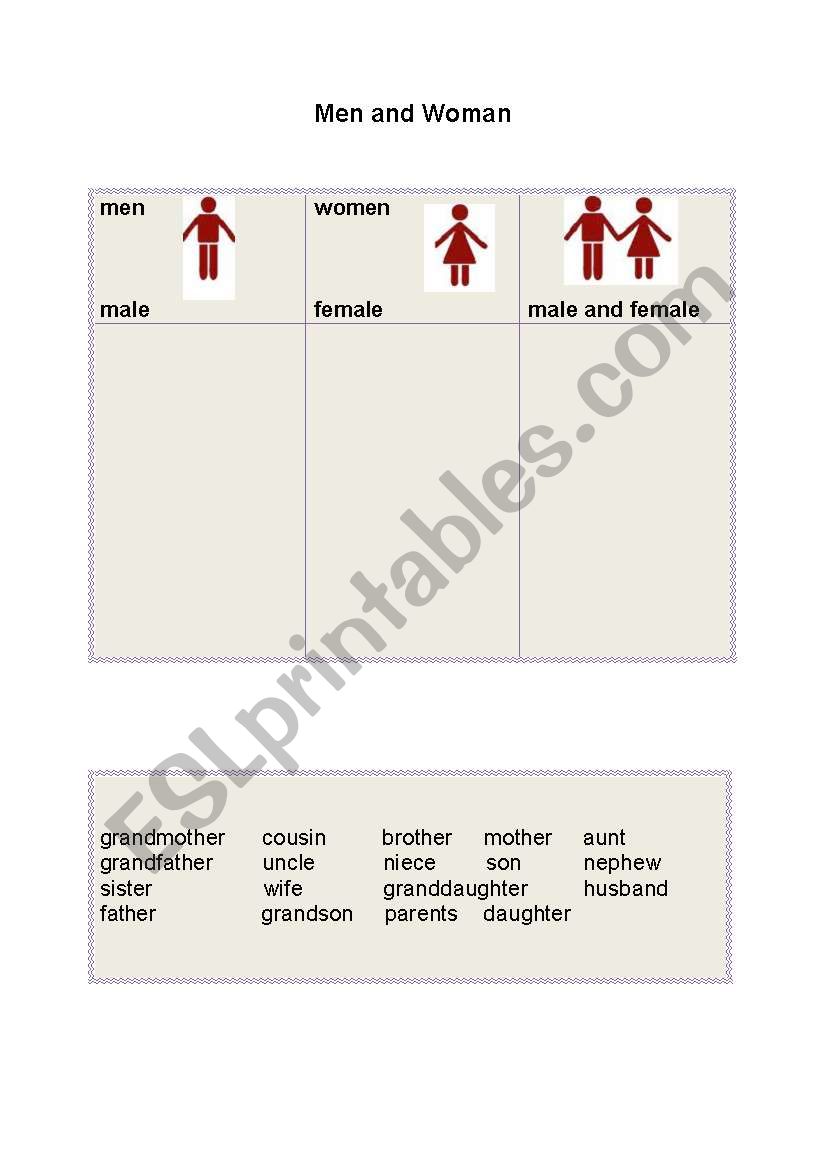 Family Words worksheet