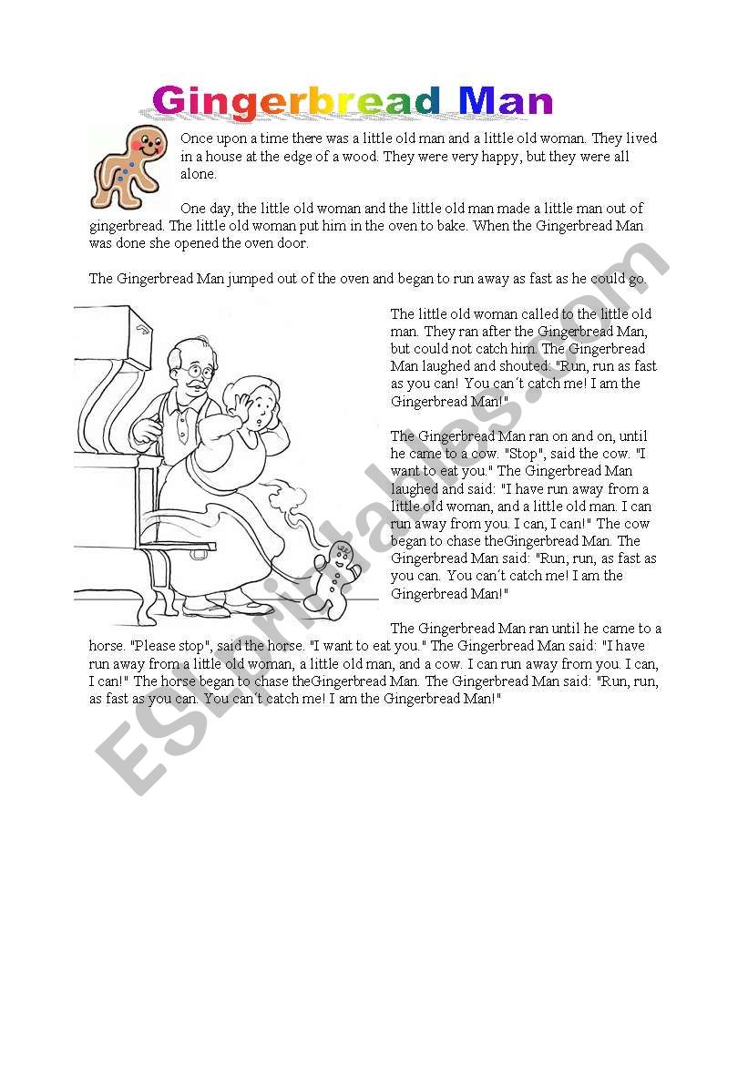 Gingerbread Man 1 worksheet