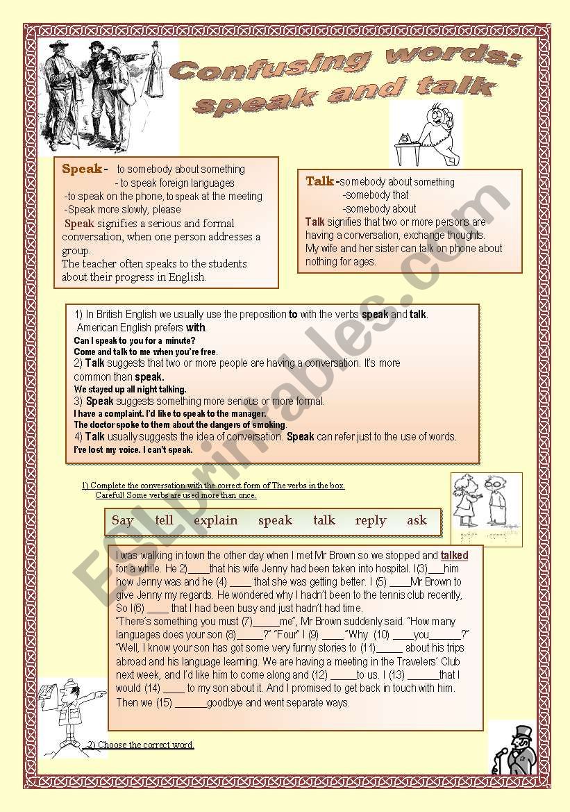 Confusing words -speak and talk