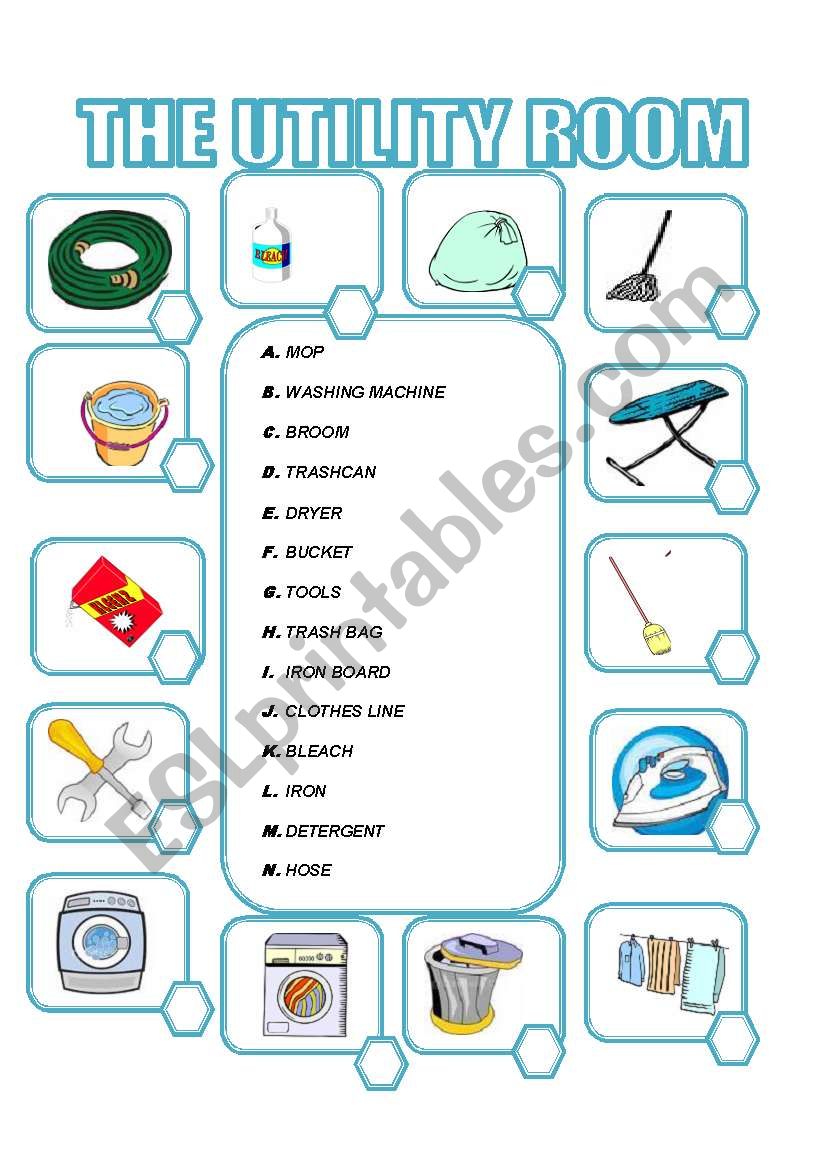 THE UTILITY ROOM worksheet