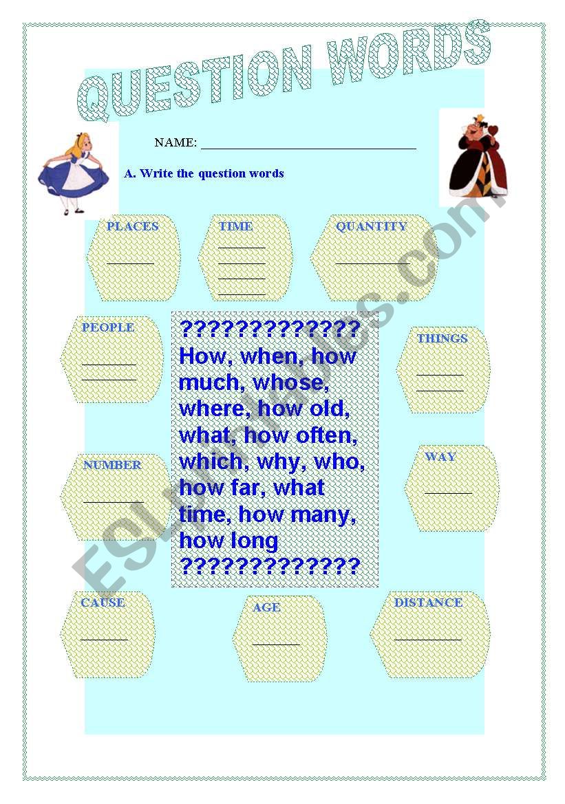 QUESTION WORDS worksheet