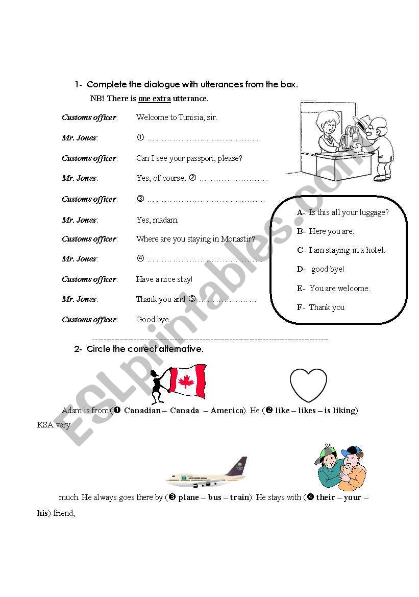 dialogue and story worksheet