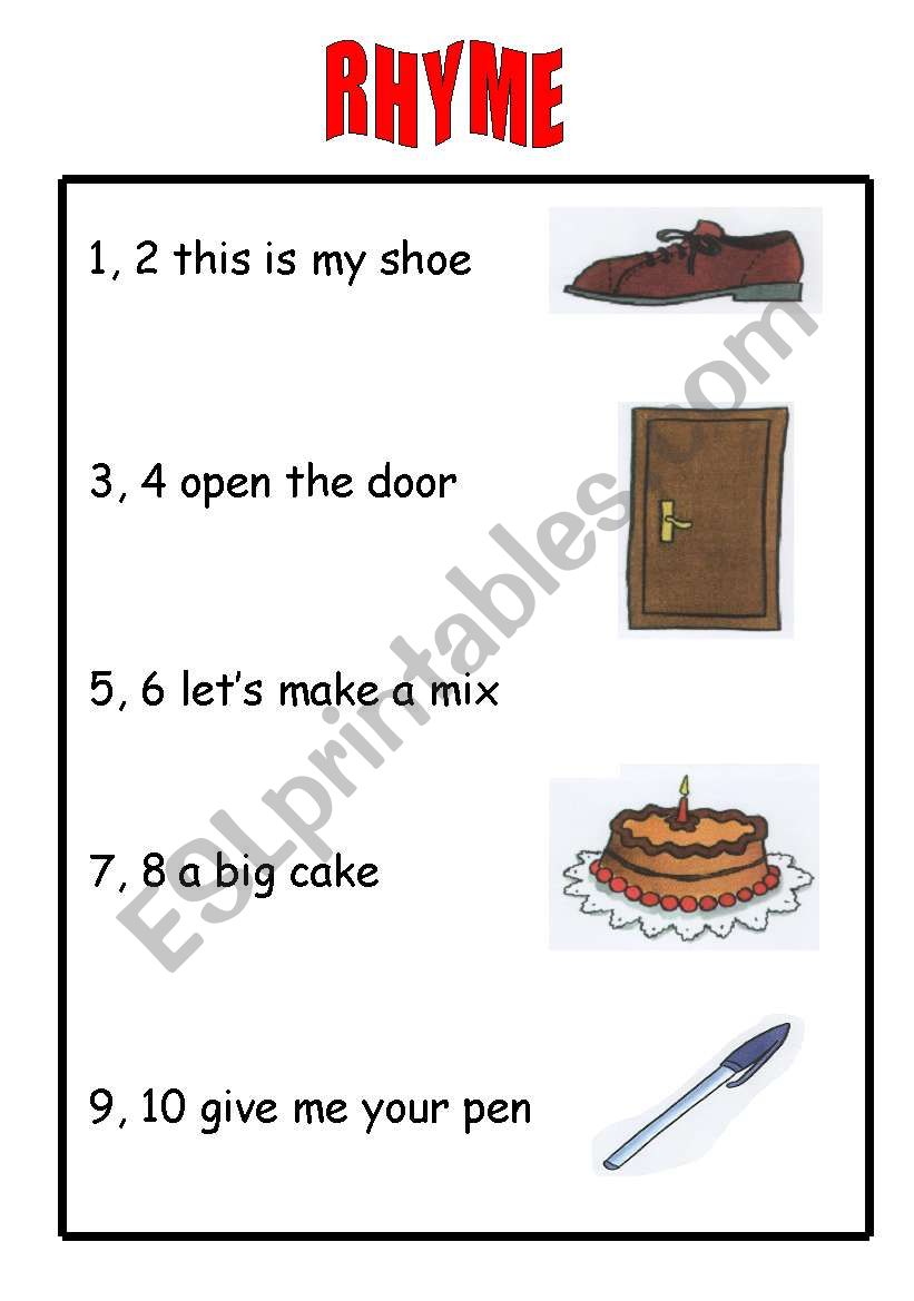 Number Rhyme worksheet