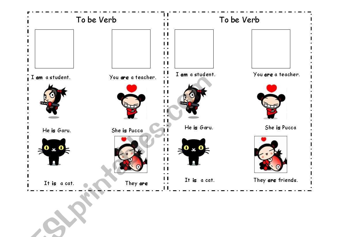 to be verb with Pucca worksheet
