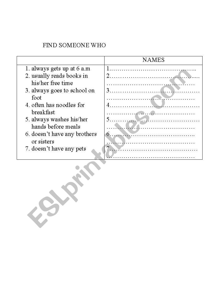 Simple present worksheet