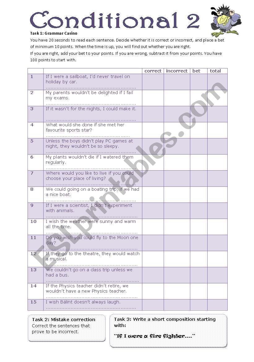 Grammar Casino: Conditional 2 worksheet