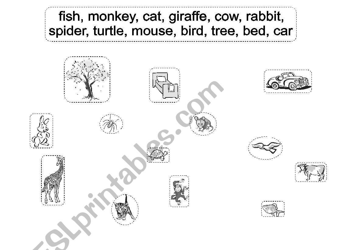 animals & parts of a house worksheet