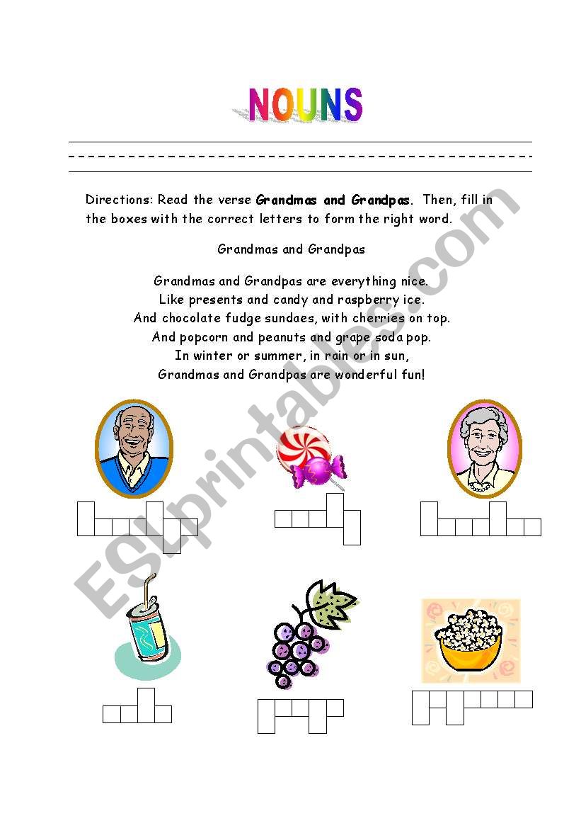 nouns worksheet