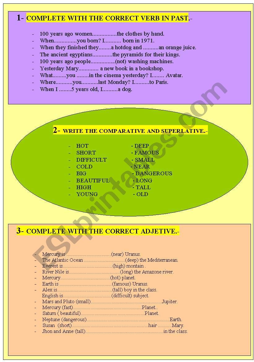 WS ABOUT COMPARATIVES AND PAST