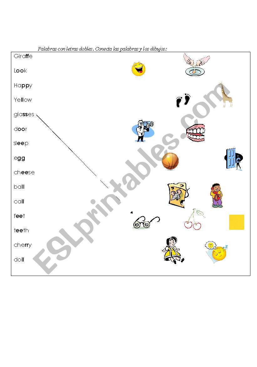 Words with double letters worksheet