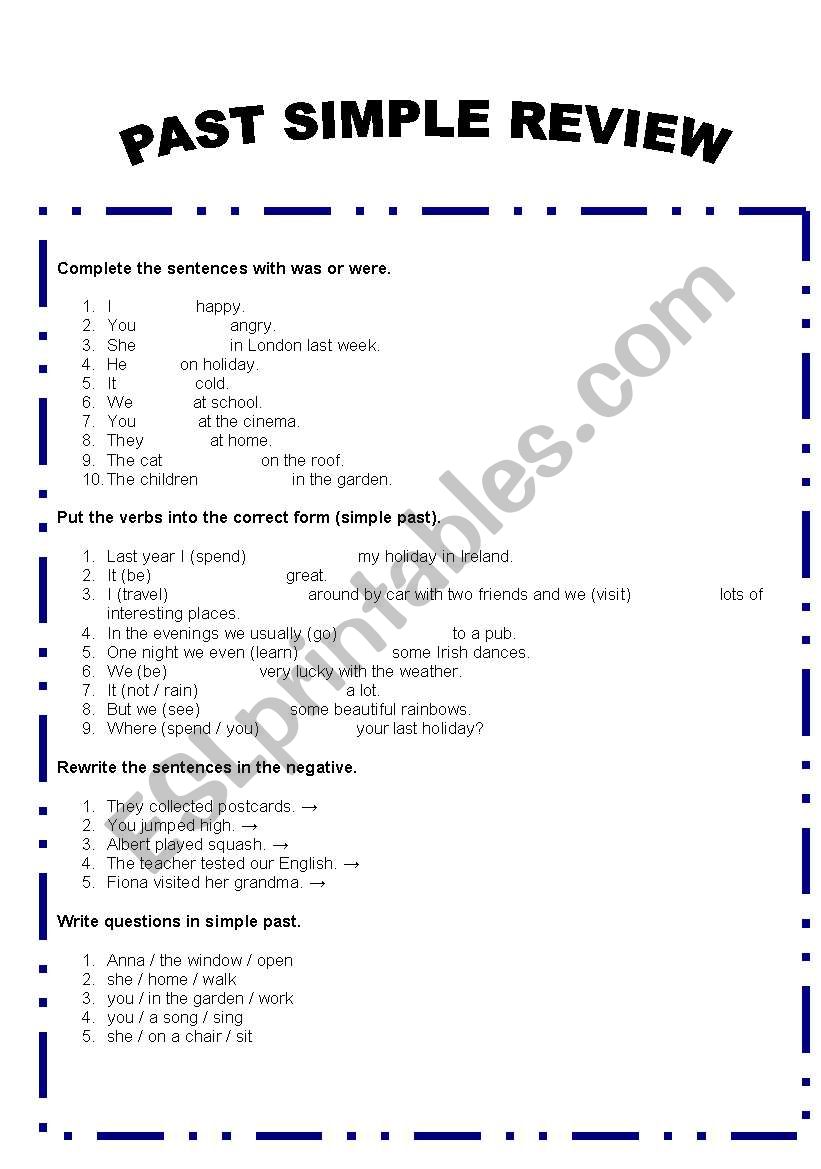 PAST SIMPLE REVIEW worksheet