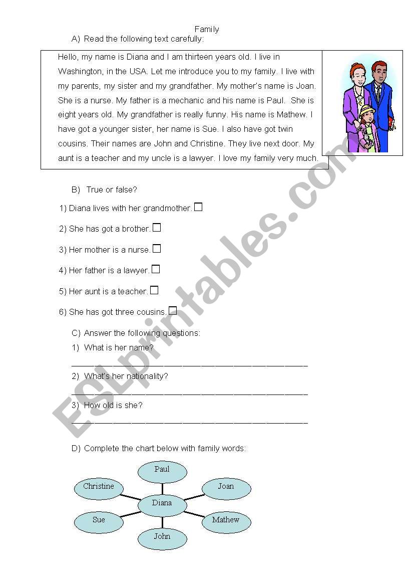 Family worksheet