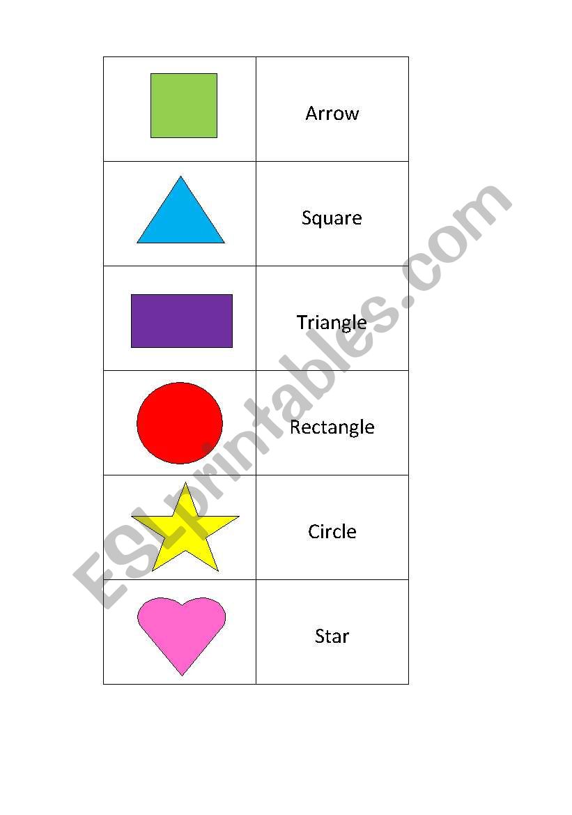 A domino game (theme: shapes) worksheet