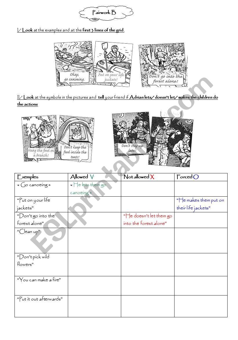 Canada pairwork 2 worksheet