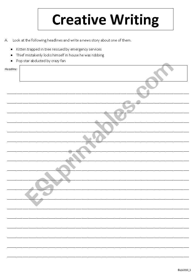 Creative Writing worksheet