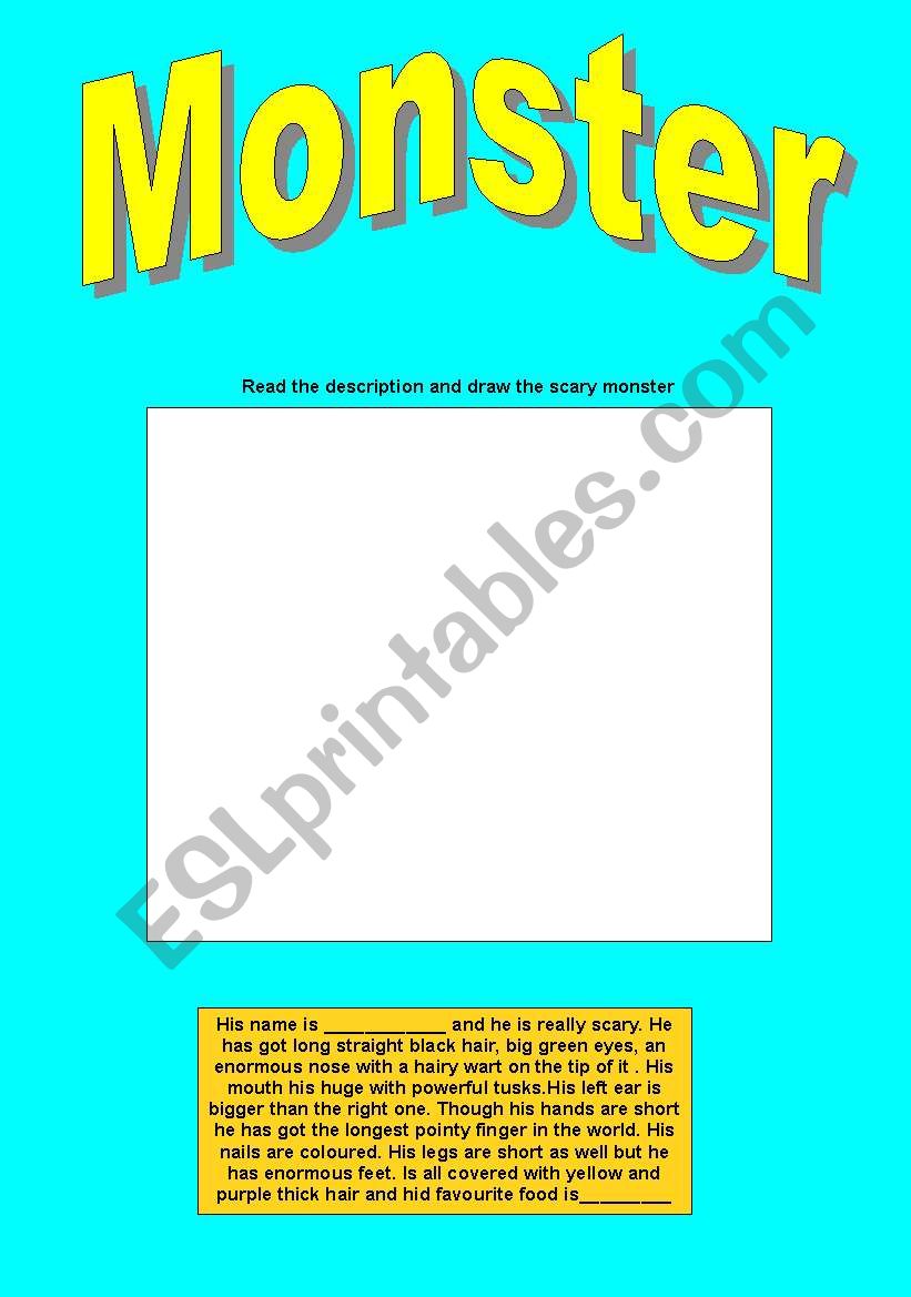 MONSTER worksheet