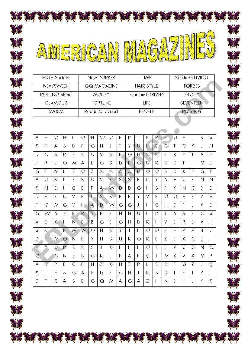 Wordsearch  worksheet