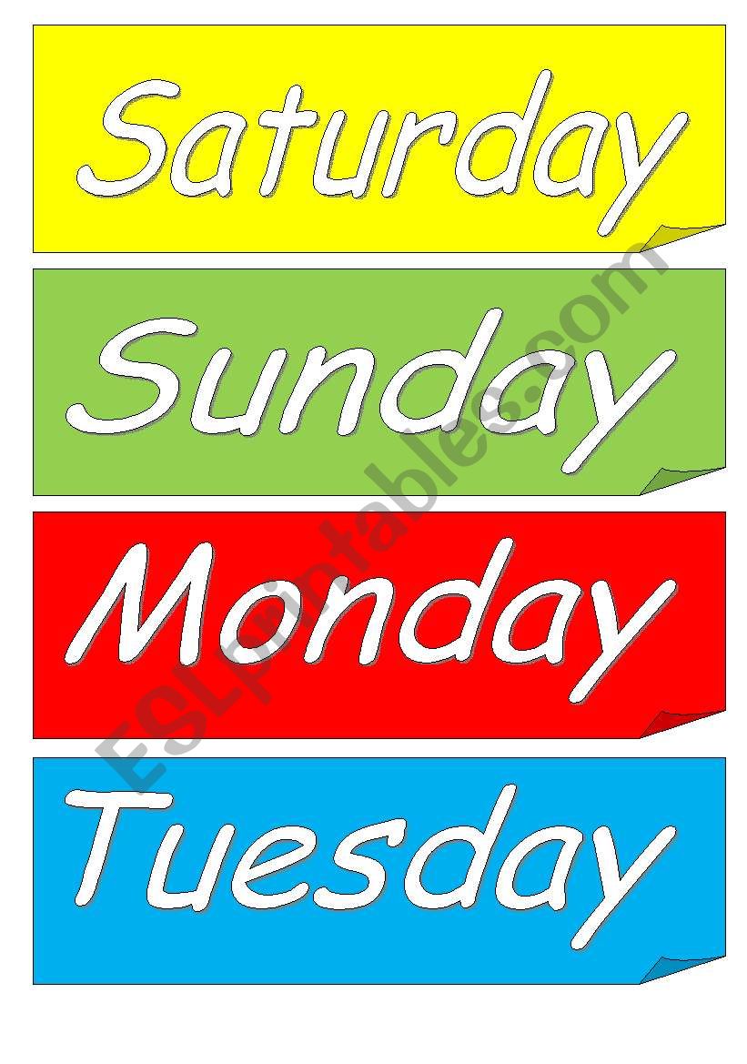 Days of the week worksheet