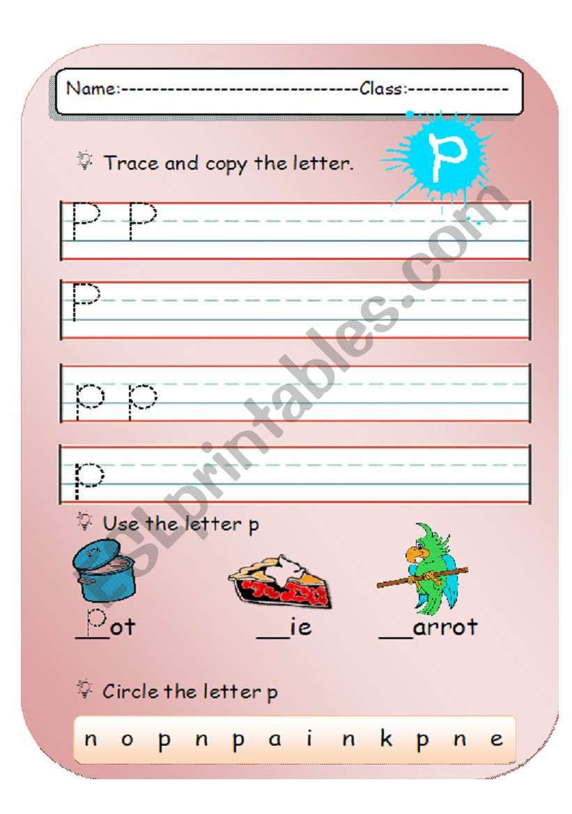 letter P worksheet