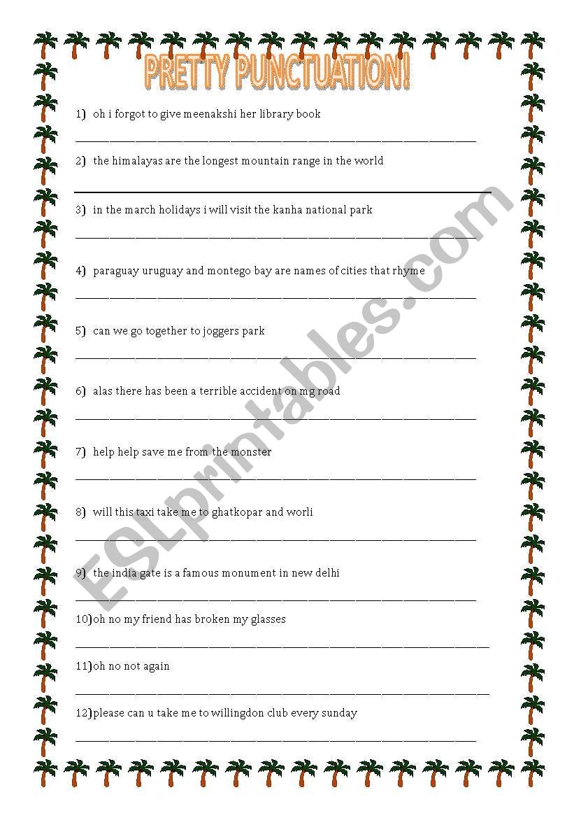 Let´s Punctuate 2 - ESL worksheet by tanyapratap
