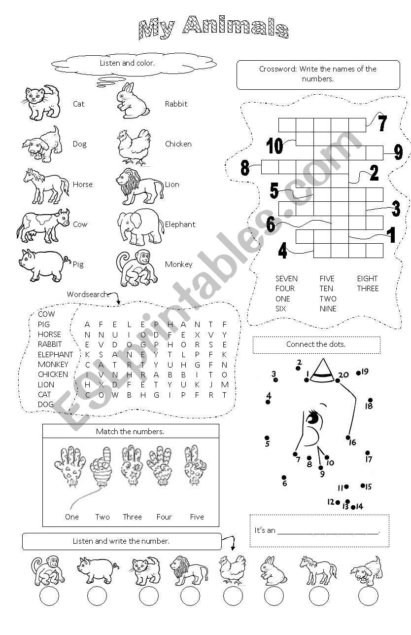 MY ANIMALS worksheet