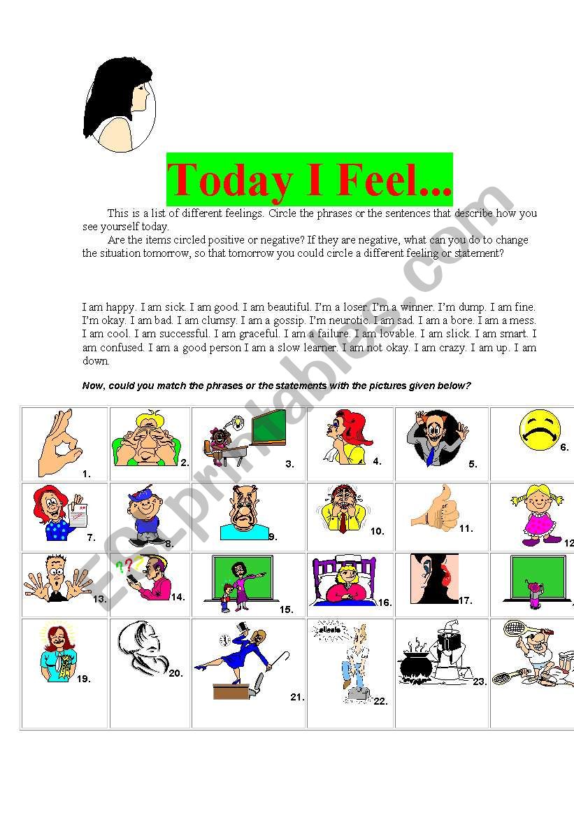 Feelings worksheet