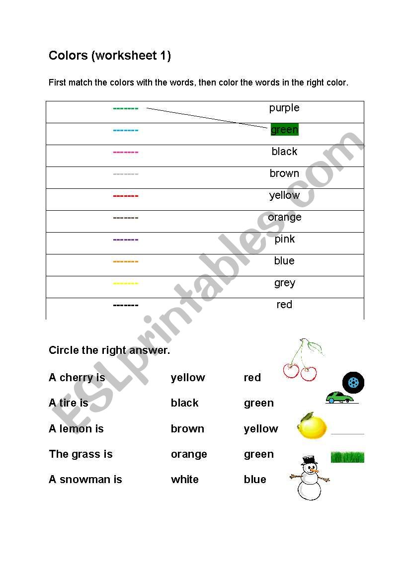 Colors worksheets worksheet